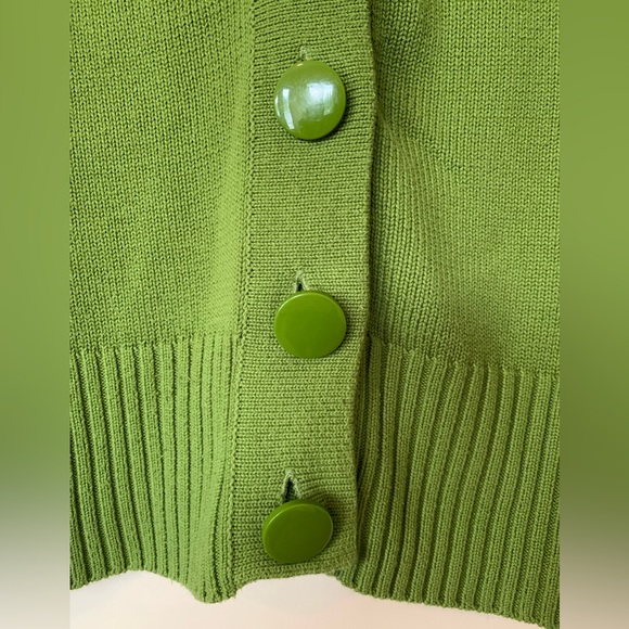 Bianca Nygard, Green crochet sweater, size M, big buttons, cotton blend. - Picture 3 of 6